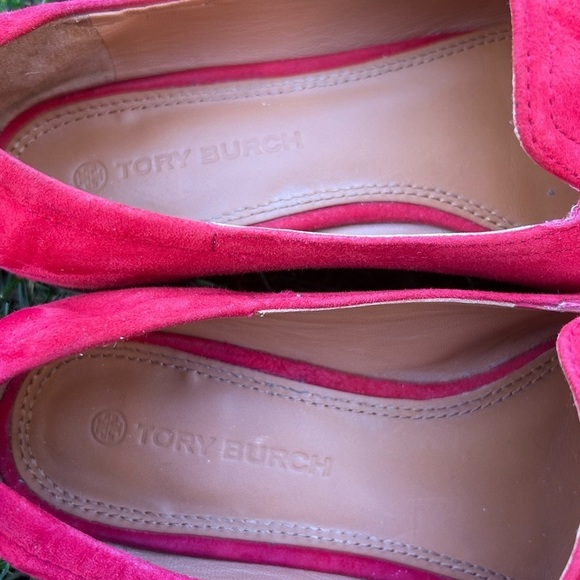 Tory Burch Leigh Red Suede Loafers Flats | Size 6 - Picture 8 of 10
